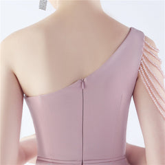 Beaded One-Shoulder Maxi Dress