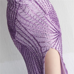 One-Shoulder Sequin Maxi Dress