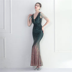 Sequined Fishtail Maxi Dress