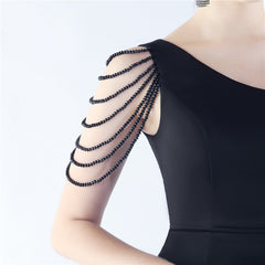 Beaded One-Shoulder Maxi Dress