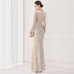 Sequin Fishtail Maxi Dress