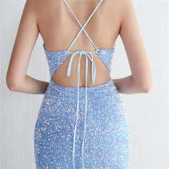 Sequined V-Neck Maxi Dress