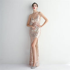 Sequined Fishtail Maxi Dress