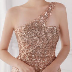 Asymmetric Sequin Maxi Dress