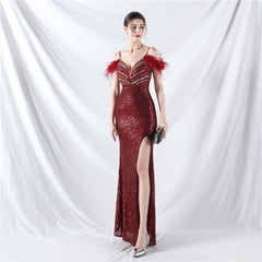 V-Neck Split Maxi Dress