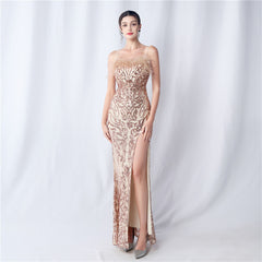 Sequined Split Maxi Dress