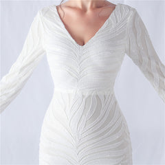 Sequined V-Neck Maxi Dress