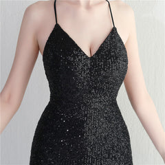 Crisscross Backless Sequined Maxi Dress