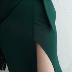 Elegant V-Neck Split Maxi Dress