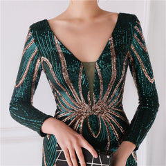 Sequin Fishtail Maxi Dress