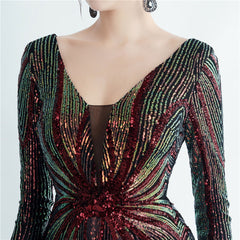 Sequin Feather Maxi Dress