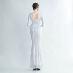 Sequin Feather Maxi Dress