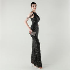 Sequined Fishtail Maxi Dress