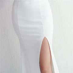 V-Neck Split Fishtail Maxi Dress