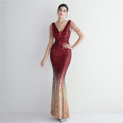 Ombre Sequin Maxi Dress