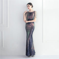 Sequined Fishtail Maxi Dress