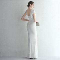 Sequined Split Fishtail Maxi Dress