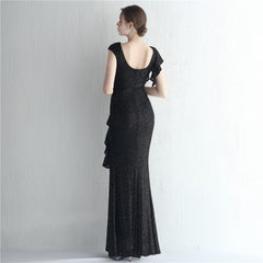 Sequined Split Fishtail Maxi Dress