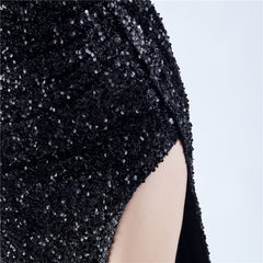 Ostrich Feather Sequined Maxi Dress