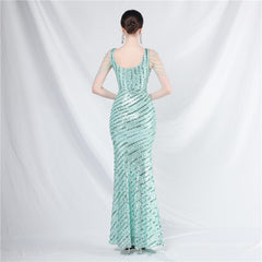 Sequin Split Maxi Dress