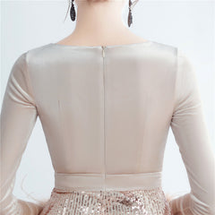 Ostrich Feather Sequined Maxi Dress