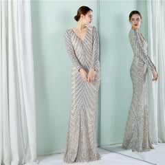 Sequined Fishtail Maxi Dress