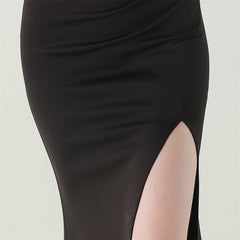 One-Shoulder Beaded Maxi Dress