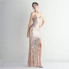 Sequined Fishtail Maxi Dress