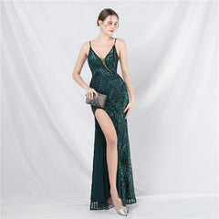 Sequined Split Maxi Dress