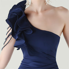 One-Shoulder Beaded Maxi Dress