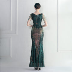 Sequined Fishtail Maxi Dress