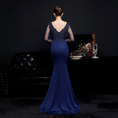 Elegant Lace Diamond Fishtail Dress