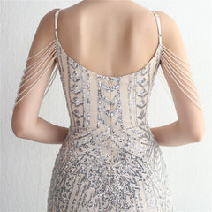 Sequined V-Neck Maxi Dress