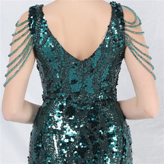 Sequined V-Neck Bodycon Dress