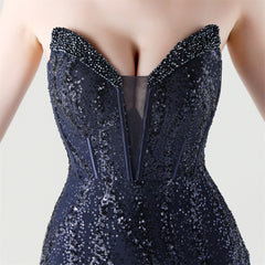 Sequined Heart-Collar Maxi Dress