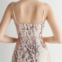 Sequined Fishtail Maxi Dress