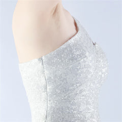 Sequin Beaded One-Shoulder Maxi Dress