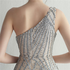 One-Shoulder Sequin Maxi Dress