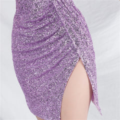 Sequined V-Neck Bodycon Dress