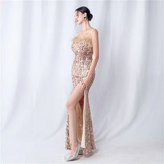 Sequined Split Maxi Dress