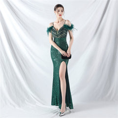 V-Neck Split Maxi Dress