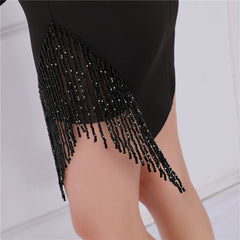 Beaded Fringe V-Neck Cami Dress