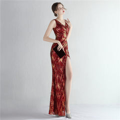 Sequined Split Maxi Dress