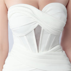 Strapless Boned Split Maxi Dress