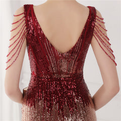 Sequined Fishtail Maxi Dress