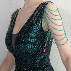 Sequined Fishtail Maxi Dress