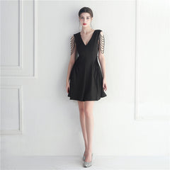 Beaded Rhinestone A-Line Dress