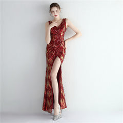 Sequined Split Maxi Dress