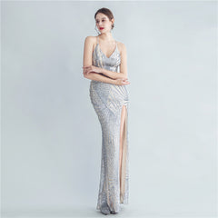Sequined Split Maxi Dress