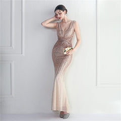 Sequined Fishtail Maxi Dress